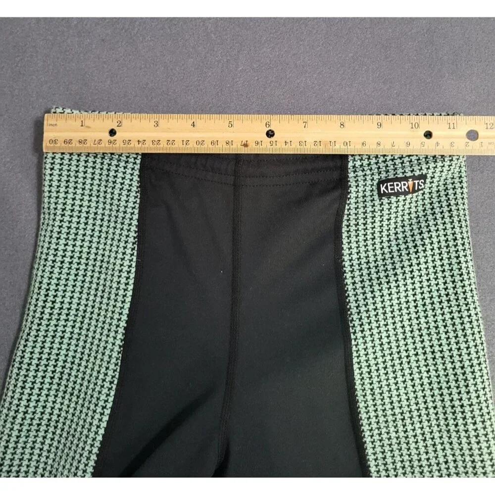 Kerrits Knee Patch Performance Tight Equestrian Pants Black Green Girl's XL